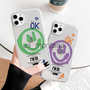 Cas de téléphones portables Case de téléphone Smiley Face adapté à l'iPhone 12 Transparent TPU Apple 11pro MAX Protective Case J230811