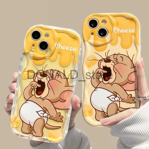 Étuis de téléphone portable So Cute Jerry Baby Cheese Cartoon Wave TPU Soft Phone Case pour iPhone 15 X XS Max XR 14 13 Pro Max 12 11 Pro max 7 8 Plus SE J231206