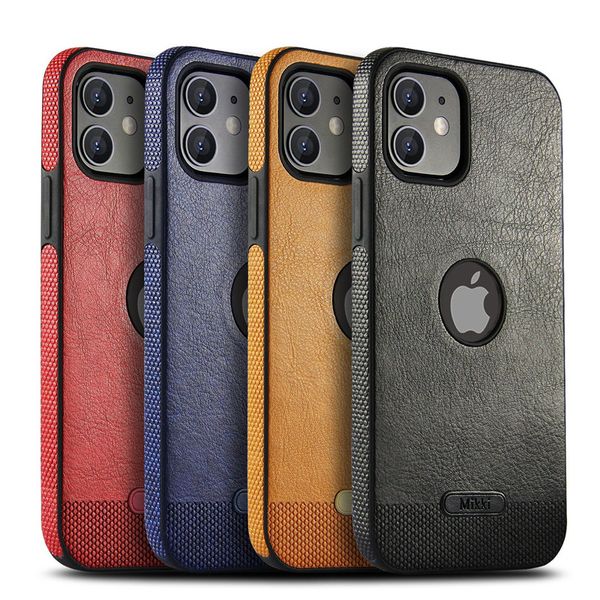 Cas de téléphone portable Soft TPU Business Cuir Cases Shell Couverture de protection complète pour iPhone 13 12 Mini Pro Max XR XS Max 8 7 6 6S Plus Q3I2