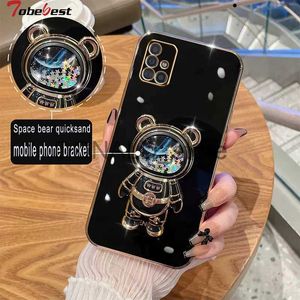 Étuis pour téléphone portable Space Bear Quicksand support de téléphone portable pour Samsung Galaxy A51 A71 A11 A21S A31 A10 A20 A30 A50 A70 A10S A20S 4G 5G Couverture J230620