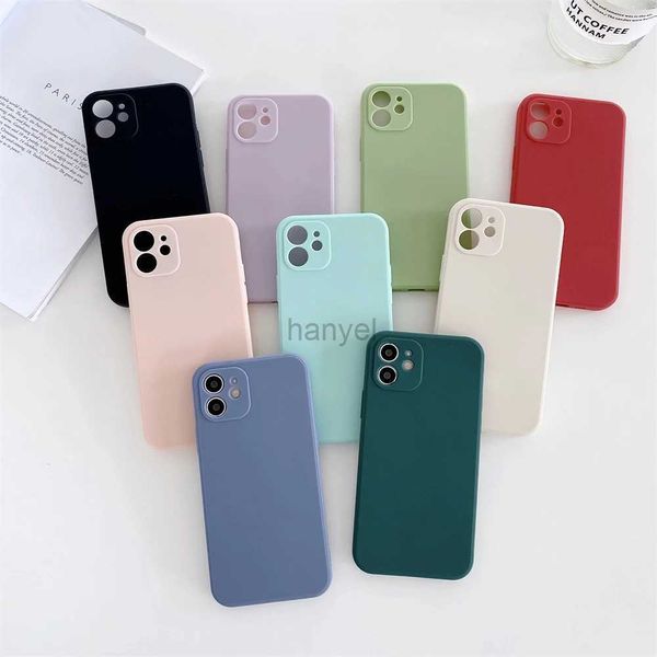 Cajas de teléfonos celulares Funda de silicona líquida cuadrada para Samsung Galaxy S23 S22 S21 S20 FE S10 S9 S8 Plus Note 8 9 10 20 Ultra Thin Soft Candy Cover 2442