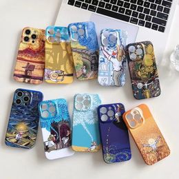 Estuches para teléfonos celulares El nuevo estuche de película es adecuado para el estuche de teléfono Apple 14PC iPhone13promax estuche protector rígido con orificio fino para pintura al óleo