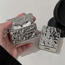 Mobiele telefoon hoesjes Aluminiumfolie Zilver Rimpelvouwhoesje voor AirPods 3 Pro 2 Oortelefoonhoesje voor Apple AirPod 1/2/3 Zachte beplating Beschermhoesdoos