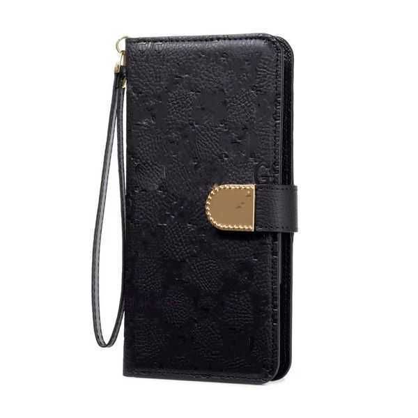 Étuis de téléphone portable Top Fashion Designer L Portefeuille pour iPhone 14 Pro Max Plus 13 Mini 12 11 Xs XR x 8 7 Étui en cuir à rabat en relief avec original SL4W