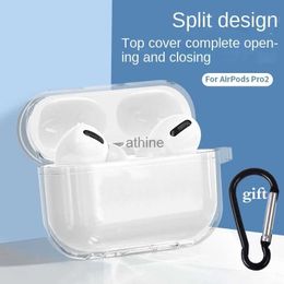 Custodie per telefoni cellulari Custodie morbide in TPU trasparente per AirPods Pro 2 Custodia per cuffie per Airpods 3 2 1 Pro Custodia in silicone trasparente per auricolari con portachiavi YQ240117