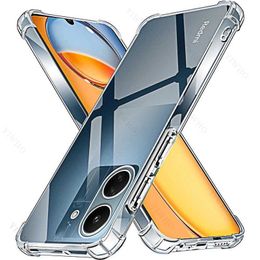Cas de téléphones portables Case de téléphone transparent pour Redmi 13C 12C 10C 9C COURT DE SILICONE SOFT ENFACT