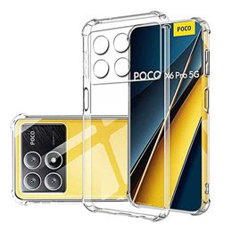 Casos de teléfonos celulares Case de teléfono transparente para MI POCO X6 PRO M6 F5 F4 X4 X3 X3 C65 C50 C41 C51 M5S M4 Pro Case Luxury TPU Silicona Cubierta posterior 240423