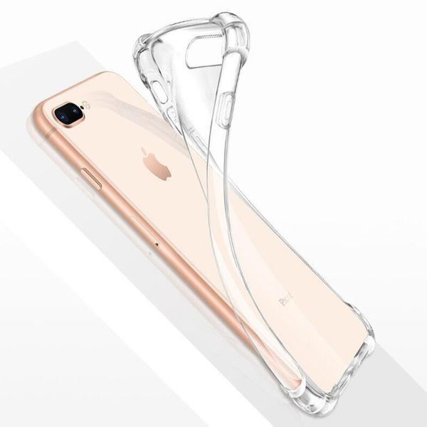 Capa de celular transparente para iPhone 11 Pro MAX XS XR X 8 Plus 6s 7plus 5s anti-queda TPU protetora à prova de choque transparente 2022
