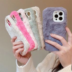 Cajas de teléfonos celulares USLION Cálido Fur Plush Shockroof Funda para iPhone 14Plus 14Pro 15 13 12 Pro Max 11 11Pomax Protección de lente de cámara 231010