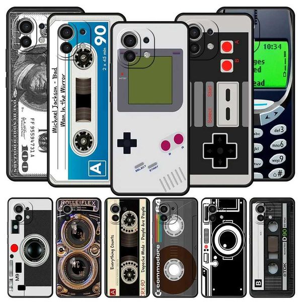 Casos de teléfonos celulares Cámara de cinta vintage Case de teléfono Gameboy para POCO X5 X4 X3 Pro M3 M4 5G F3 F4 GT MI 13 12 12T 11T 10T 11 Cubierta de lite Negro L230823