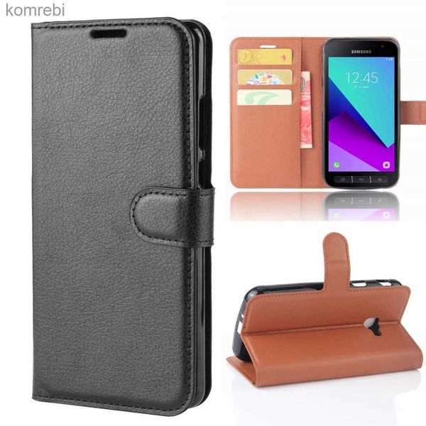 Étuis de téléphone portable Couverture de portefeuille Porte-cartes Étui de téléphone pour Samsung Galaxy Xcover 4 4s G390F G398F XCover4 Pu Étui en cuir de protection ShellL240110