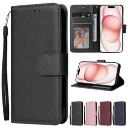 Portefeuille de caisses de téléphone portable avec carte photo carte Magnétique Flip Leather Case pour iPhone 15 Pro Max 14 plus 13 12 11 XS XR SE 2022 8 7 COUVERTURE 240423