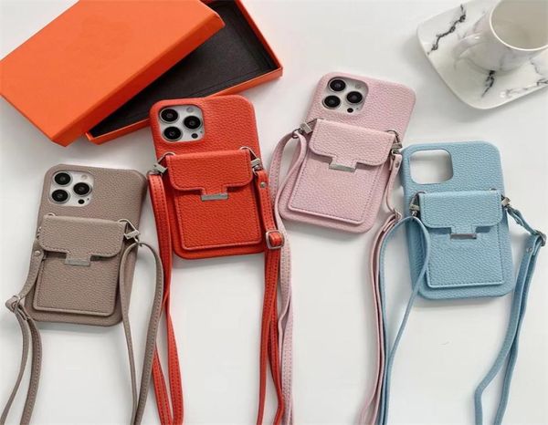 Cas de téléphones portables avec carte Solt concepteur crossbody Case pour iPhone5817540