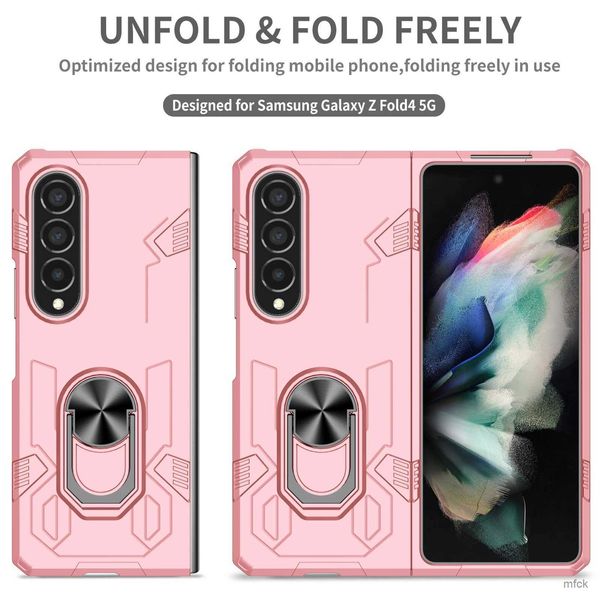 Étuis de téléphone portable avec support de bague Étui de sac de téléphone portable pour Samsung Galaxy Z Fold4 5G Fold 4 Fold3 Fold2 Fold 3 2 Housse de support antidérapante