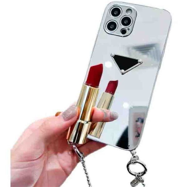 Étuis de téléphone portable Miroir de maquillage de luxe pour femmes Étui de téléphone Designer Bandoulière Phonecase Mode Lettre Couvertures de téléphone Étuis anti-rayures pour Iphone 13Promax 12 XR 2SUW