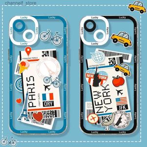 Mobiele Telefoon Gevallen Wereld Stad Reizen Tokyo New York Londen Clear Telefoon Case Voor Iphone 15 14 13 12 Mini 11 Pro Max X Xr Xs 7 8 Zachte Siliconen CoverY240325