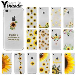 Cas de téléphone portable Yinuoda Sunflower Luxury Unique Design Téléphone Couverture de téléphone pour iPhone 8 7 6 6s plus x XS MAX 5S 5S SE 2020 XR Couverture mobile D240424