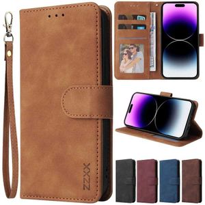 Casos de teléfonos celulares Case de teléfonos de billetera de cuero ZZXX para iPhone 15 Pro Max 14 13 Mini 12 11 xs xr x SE 2022 8 7 6 6 6s Plus Flip Tarjeta de ranura Cubierta 240423