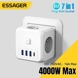 Mobiele telefoonladers Essager European Wall Pugeuropean Charging Socketeuropean Conversion Multifunctionele Socket 230812