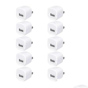 Mobiele telefoonladers Factory Outlet Square Style 5V 1A US Wall Charger USB Plug Adapter voor 5 6 7 8 X Android Mp3 Drop Deliver Telefoon Dhwuu