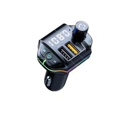 Chargeurs de téléphone portable Transmetteur FM Voiture Compatible Bluetooth A10 A9 A8 Colorf Atmosphère Lumière BT 5.0 Charge Lecteur MP3 Chargeur Drop Dhj8P