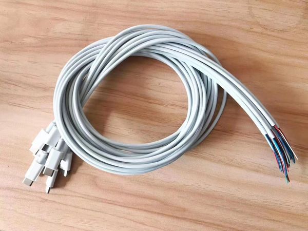 Cargadores de teléfonos celulares Cables USB de alta velocidad Tipo C a C Adaptador de carga Sincronización de datos Línea MetalPhone 0,48 mm de espesor Cargador trenzado fuerte