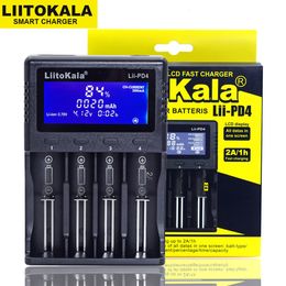 Chargers van mobiele telefoons liitokala lii-pd4 lii-s8 lii500s lii600 batterijlader voor 18650 26650 21700 18350 AA AAA 3.7V3.2V1.2V Lithium NIMH Batterij 230206
