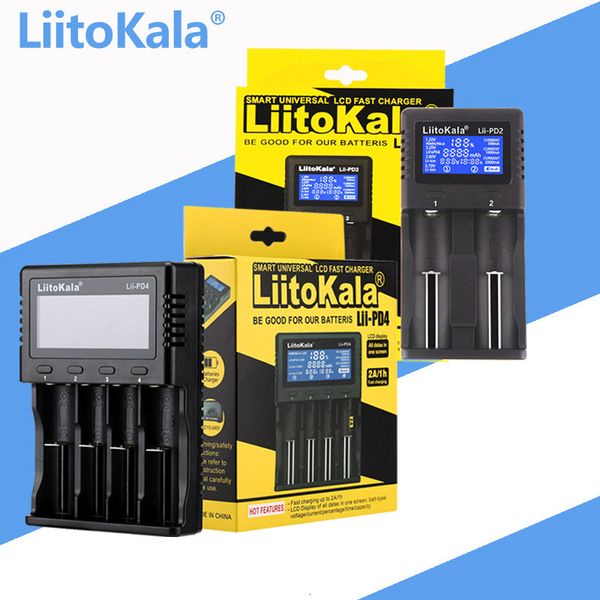 Chargeurs de téléphones portables LiitoKala Lii-PD4 Lii-M4 Lii-600 Lii-500 Lii-S8 Lii-PD2 18650 Chargeur 18350 26650 10440 14500 16340 Chargeur intelligent de batterie NiMH 230206