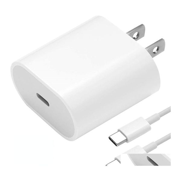 Cargadores de teléfonos celulares PD 20W USBC Power Adapter Charger US EU UK Plug QC4.0 Smart Fast Drop entrega Phones Accesorios Dhlan