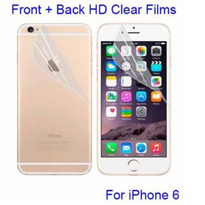 Films de protection d'écran clairs pour téléphone portable Mat anti-rayures pour iPhone X 8 6s plus 5S SE 5C Film de protection avant arrière anti-poussière Pas de paquet
