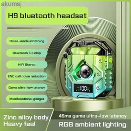 Écouteurs pour téléphones portables 2022 Nouveau H9 TWS écouteur Bluetooth 5.3 casque sans fil HiFi ENC suppression du bruit casques de jeu 45MS écouteurs à faible latence YQ240304