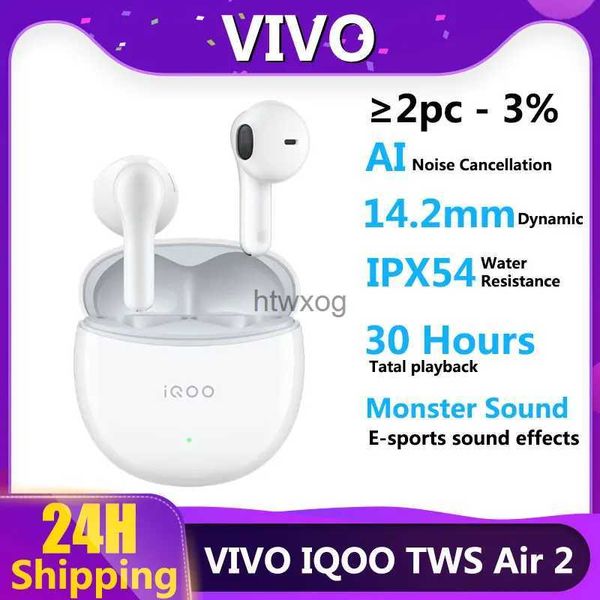 Écouteurs pour téléphone portable 2023 nouveau IQOO TWS Air 2 TWS écouteur Bluetooth 5.3 AI appel suppression de bruit véritable casque sans fil pour IQOO 11S YQ240105