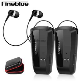 Mobiele telefoon koptelefoon 2PCS Fineblue F990 BT5.0 Draadloze zakelijke Bluetooth-headset Sport Driver Oortelefoon Clip op stereo oordopjes Trillingen Met tas YQ240105