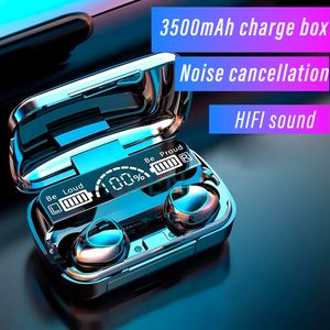 Mobiele telefoon oortelefoons 3500 mAh Wireless Bluetooth V5 0 TWS Hoofdtelefoon LED -display met Power Bank Headset Microfoon 230403