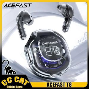 Écouteurs pour téléphone portable Acefast T8 écouteur sans fil Bluetooth réduction du bruit écouteurs intra-auriculaires Tws affichage LED Transparent ANC casques de jeu YQ240219