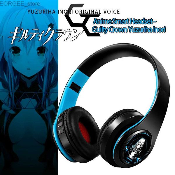 Écoute de téléphone portable Anime Crown Crown Yuzuriha Inori Cosplay Headset Over Head Game Bluetooth Headphone Student Gift Y240407