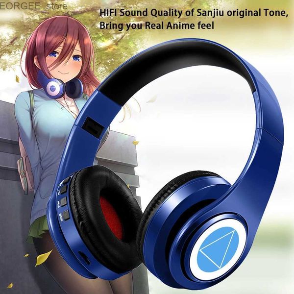 Auriculares de los auriculares del teléfono celular Auriculares de anime Miku Nakano Sanjiu Cosplay Auriculares Wireless Wireless V5.0 Bluetooth auriculares para PC Mobile Y240407