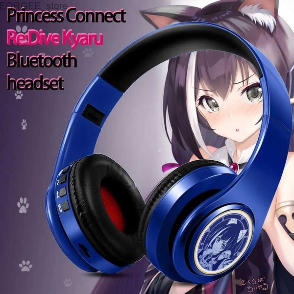 Auriculares de teléfonos celulares Anime Princess Connect Re Dive Kyaru Cosplay cómodo Wireless 2 in1 Bluetooth Auriculares Estudiantes Games de auriculares Auriculares Y240407