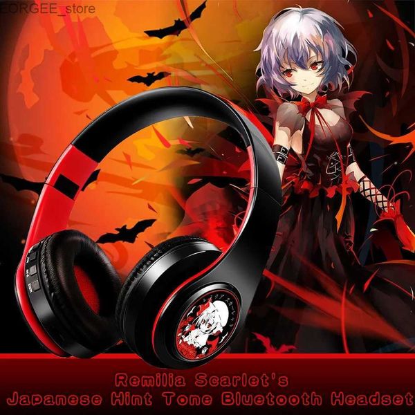 Écouteur de téléphone portable Projet d'anime Remilia Scarlet Citle sans fil Bluetooth V5.0 Écouteur de jeu pliable stéréo Cosplay Ecoutphone for Gift Y240407