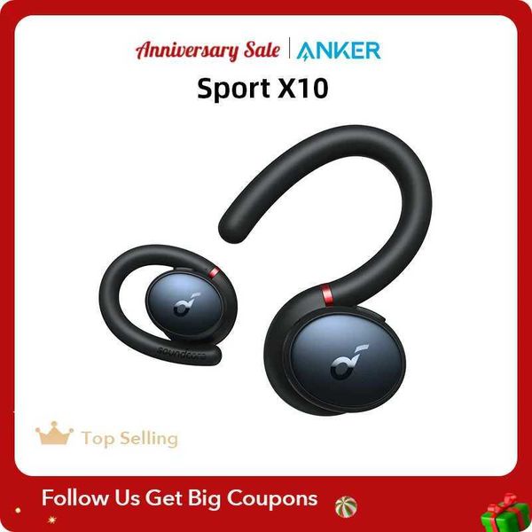 Auriculares para teléfono celular Anker Soundcore Sport X10 Auriculares Bluetooth 5.2 Ganchos para las orejas giratorios deportivos Graves profundos IPX7 Auriculares deportivos impermeables y a prueba de sudor Q240321