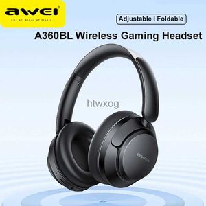 Mobiele telefoon-oortelefoon Awei A360BL Draadloze gamingheadset voor pc Laptop Over-ear-koptelefoon met microfoon Bluetooth HIFI Stereo Oortelefoon met lage latentie YQ240105