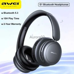 Écouteurs pour téléphones portables Awei E1 Casque sans fil Bluetooth 5.3 Casque de jeu pliable Écouteurs de musique de sport avec micro Garantie 2 ans YQ240219
