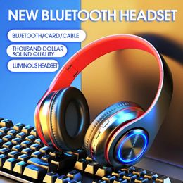 Écouteurs de téléphone portable B39, casque sans fil Bluetooth, lumière colorée, carte enfichable, jeu, mouvement musical, 231109