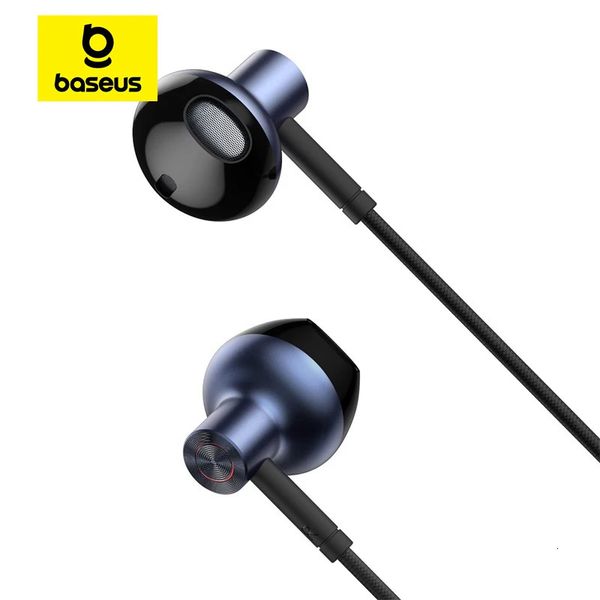 Auriculares para teléfono celular Baseus Bass Sound Auriculares intrauditivos deportivos con micrófono para auriculares fone de ouvido auricuLAres mp3 231218