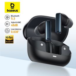 Mobiele telefoon oortelefoonbaseus Bowie M2S ANC oortelefoon Bluetooth 5.3 Actieve ruis annulering -48DB Draadloze hoofdtelefoon Ondersteuning 3D Spatial Audio Ear buoeds 231218