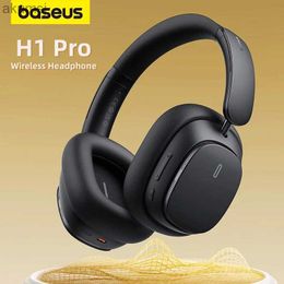 Écouteurs de téléphones portables Baseus H1 Pro Wireless Headphone Active Bruit annulation Bluetooth Headsers Gamer Gamer Hifi Stéréo pour l'étude vidéo sportive YQ240304