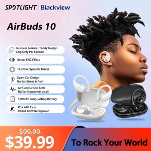 Écouteurs pour téléphones portables Blackview Airbuds 10 AirBuds 10 Pro Casque à oreille ouverte Casque sans fil Sport Conduction d'air Basse ENC Écouteurs TWS avec micro J240123