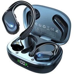 Écouteurs pour téléphones portables Écouteurs Bluetooth 5.3 Véritable casque sans fil avec bouton de contrôle du micro Tour d'oreille réduction du bruit Casque étanche pour le sport J240123