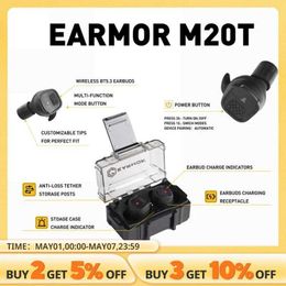 Écouteurs de téléphones portables Bluetooth Plugs M20T BT53 Ver Military Electronic Noise Reduction Protection auditif Plugs d'oreille pour le tir et la chasse dans Shoo J240508