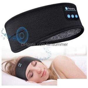 Mobiele telefoon-oortelefoon Bluetooth Slee-hoofdtelefoon Sporthoofdband Dun Zacht Elastisch Comfortabel Draadloos Muziek Oogmasker Voor zijslaper Dhpqk